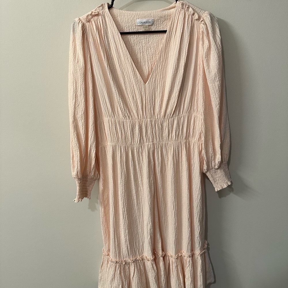Calvin Klein Cream Long Sleeve Dress